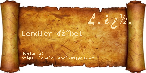 Lendler Ábel névjegykártya